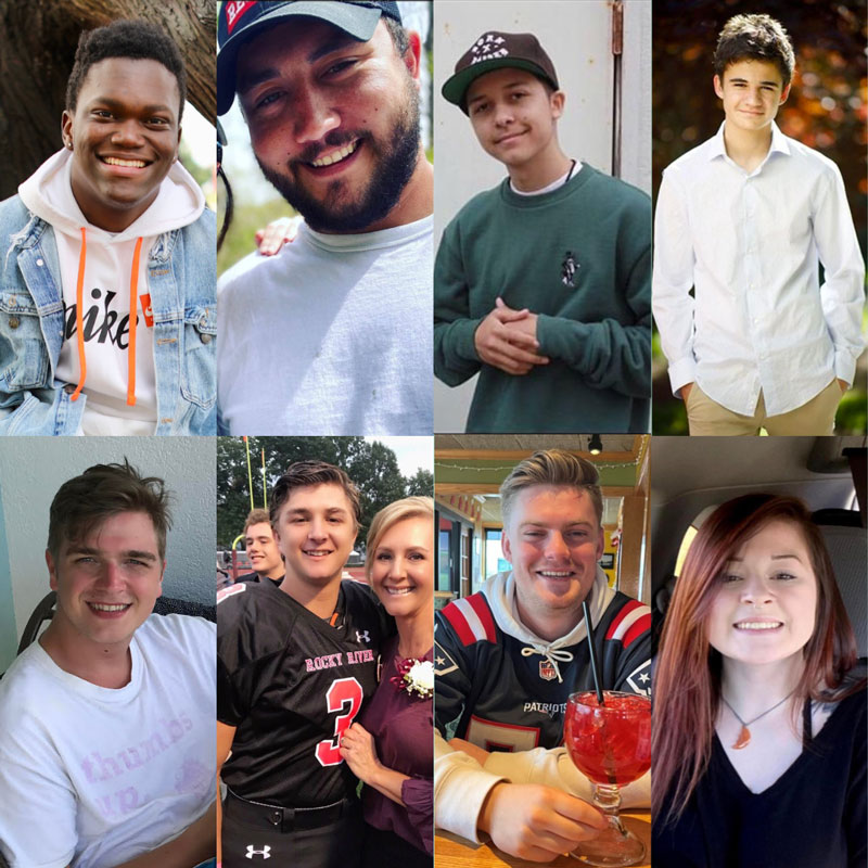 BirdieLight Stories, grid of photos of young people who have lost their lives due to fentanyl